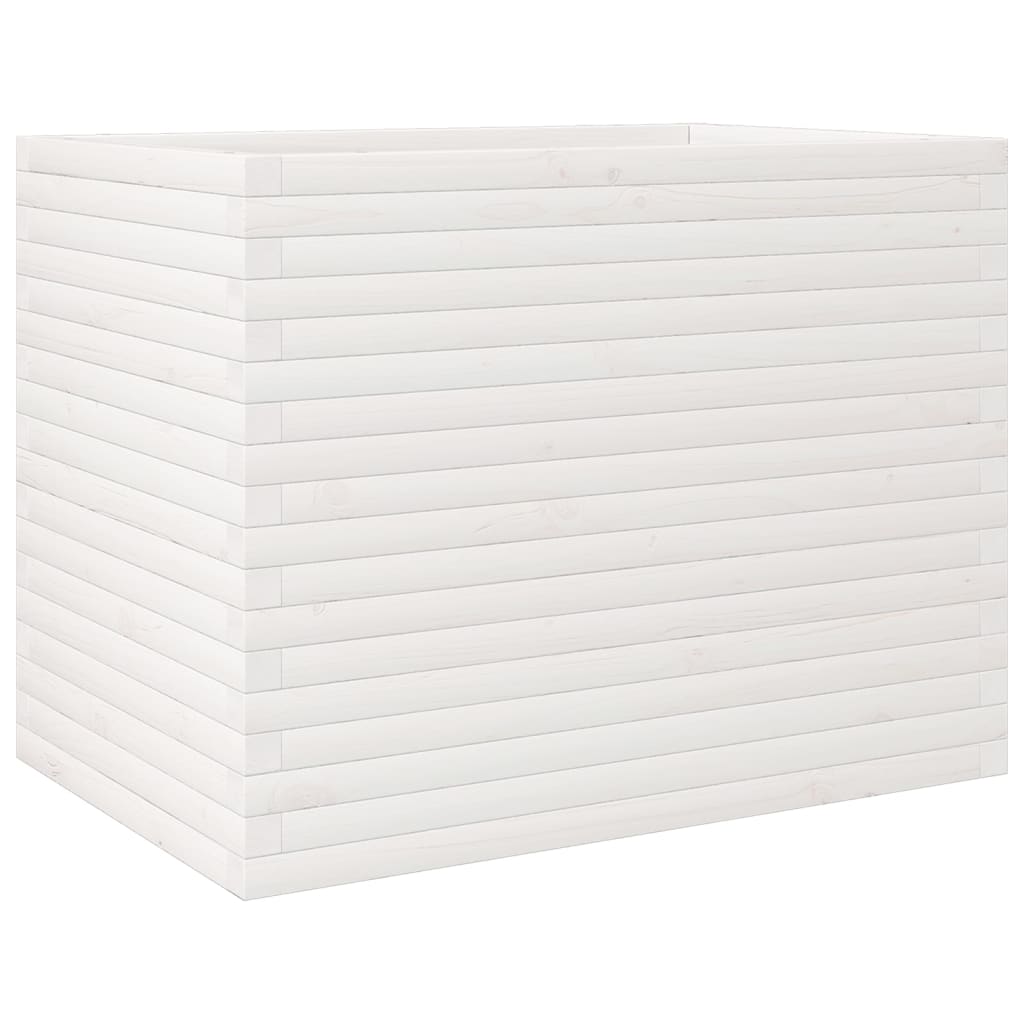 VidaXL Pflanzgefäß 90x60x68,5 cm massives Kiefernholz weiß