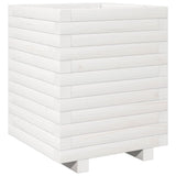 VidaXL Pflanzgefäß 40x40x49,5 cm massives Kiefernholz weiß