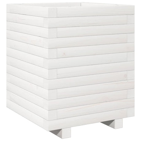 VidaXL Pflanzgefäß 40x40x49,5 cm massives Kiefernholz weiß