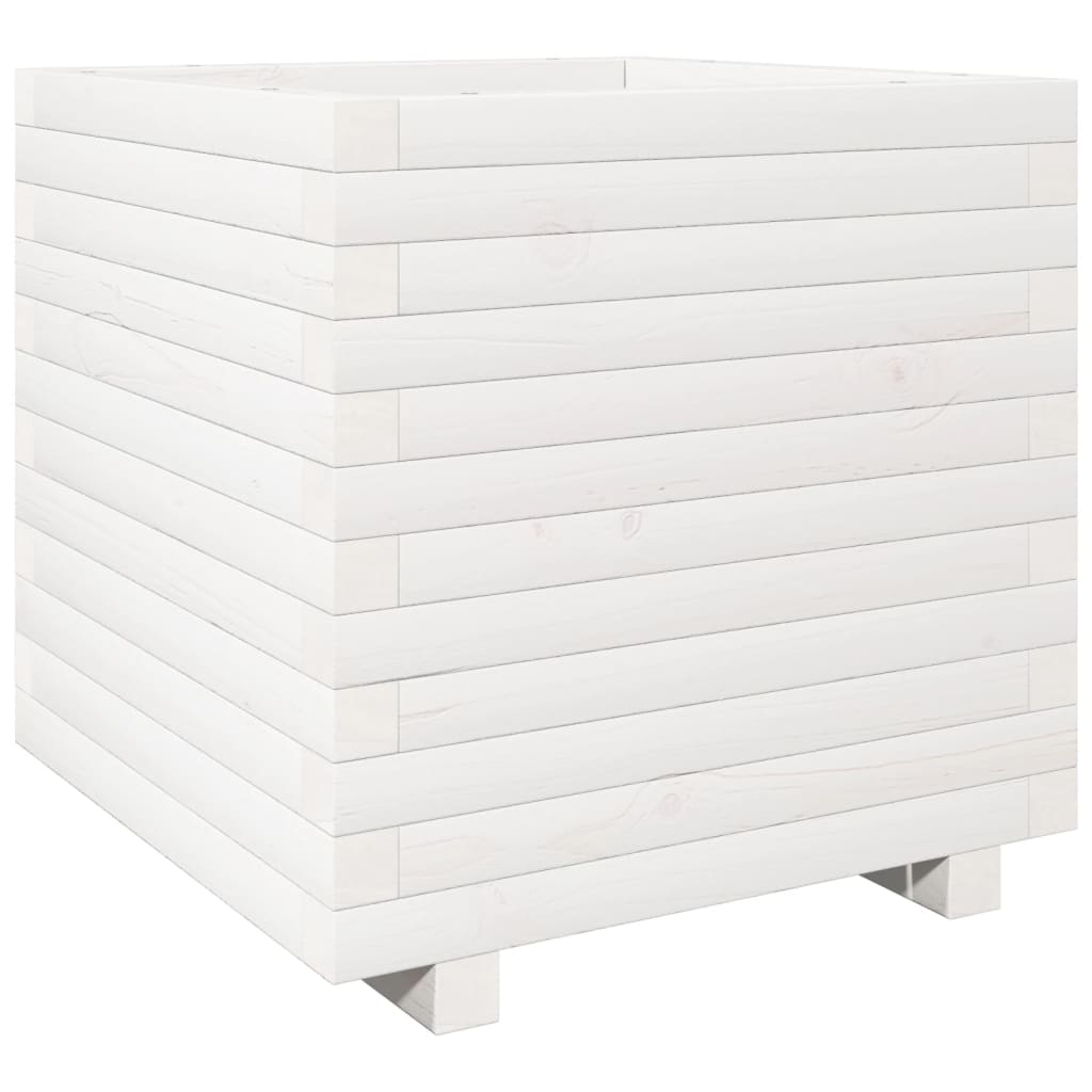 Vidaxx Pflanzgefäß 50x50x49,5 cm massives Kiefernholz weiß
