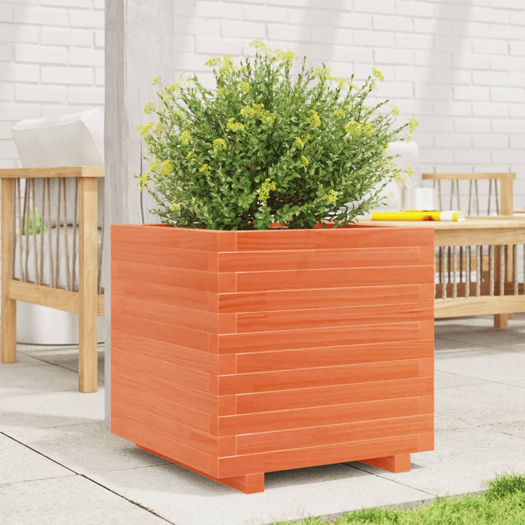 Vidaxx Pflanzgefäß 50x50x49,5 cm massives Kiefernholz, braun gewaschen