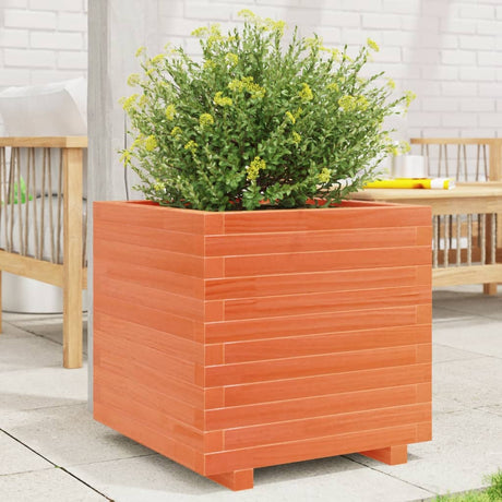 Vidaxx Pflanzgefäß 50x50x49,5 cm massives Kiefernholz, braun gewaschen