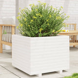 VidaXL Pflanzgefäß 60x60x49,5 cm massives Kiefernholz weiß