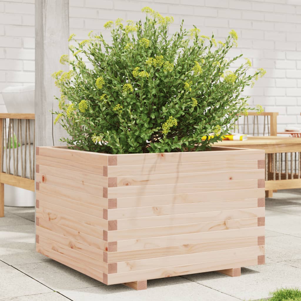 VidaXL Pflanzgefäß 70x70x49,5 cm aus massivem Kiefernholz