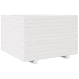 VidaXL Pflanzgefäß 70x70x49,5 cm massives Kiefernholz weiß