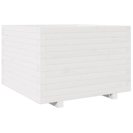 VidaXL Pflanzgefäß 70x70x49,5 cm massives Kiefernholz weiß