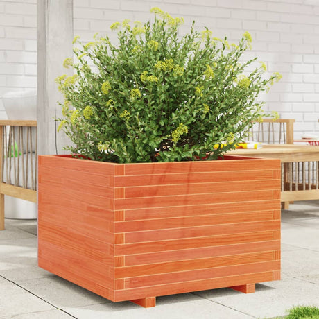 VidaXL Pflanzgefäß 70 x 70 x 49,5 cm, massives Kiefernholz, braun gewaschen
