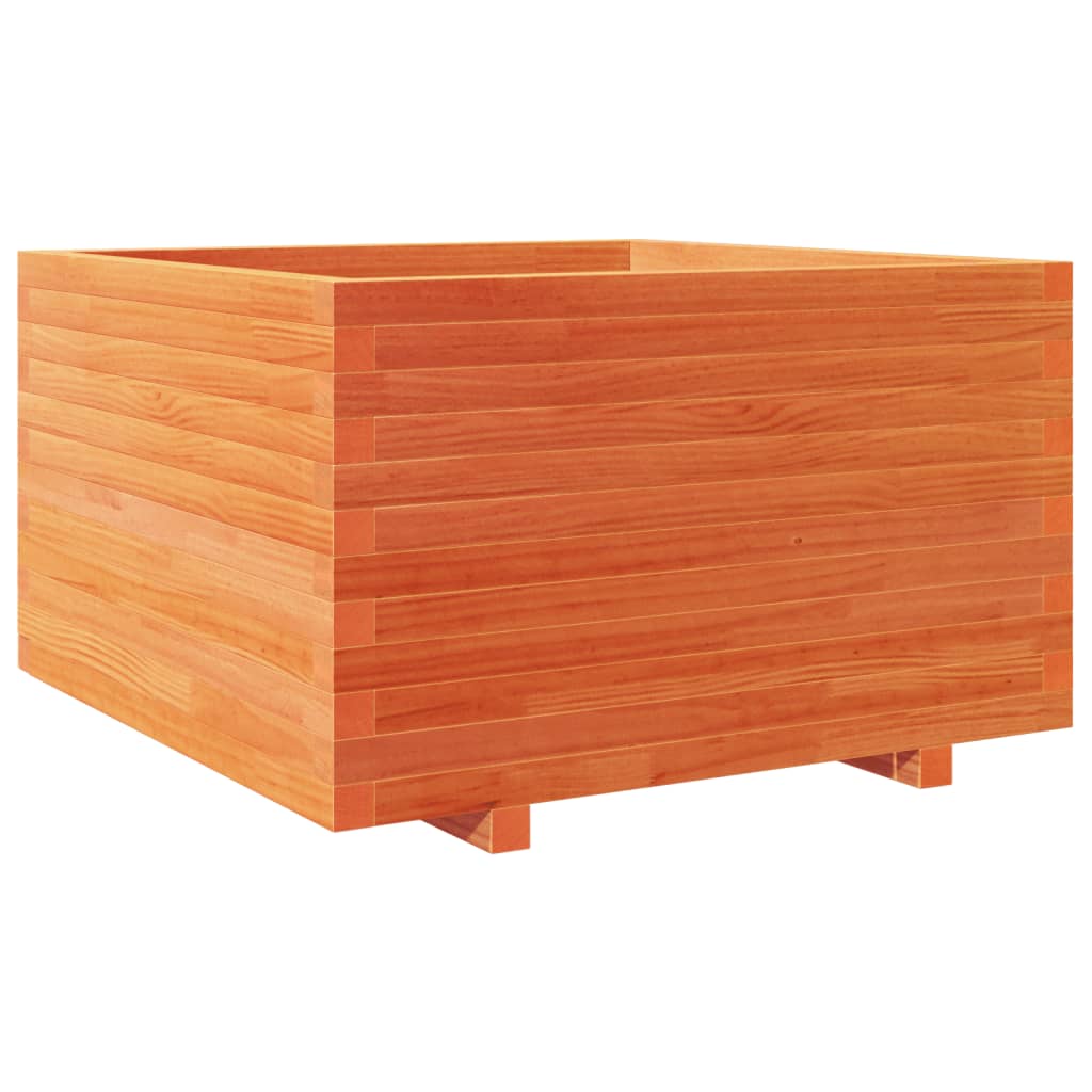 VidaXL Pflanzgefäß 80x80x49,5 cm massives Kiefernholz, braun gewaschen