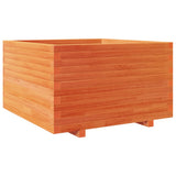 VidaXL Pflanzgefäß 80x80x49,5 cm massives Kiefernholz, braun gewaschen