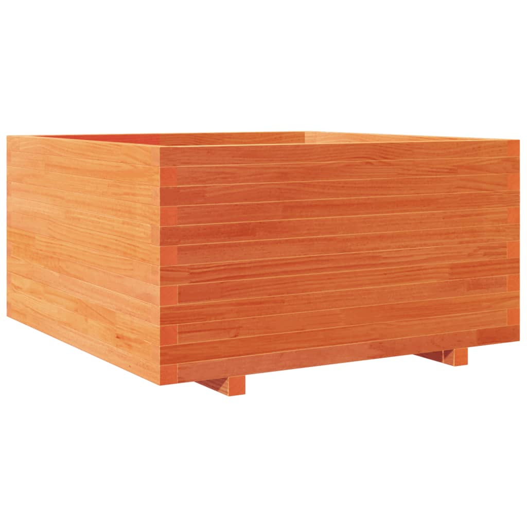VidaXL Pflanzgefäß 90 x 90 x 49,5 cm, massives Kiefernholz, braun gewaschen