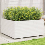 VidaXL Pflanzgefäß 100x100x49,5 cm massives Kiefernholz weiß