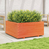 VidaXL Pflanzgefäß 100 x 100 x 49,5 cm, massives Kiefernholz, braun gewaschen