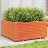 VidaXL Pflanzgefäß 100 x 100 x 49,5 cm, massives Kiefernholz, braun gewaschen