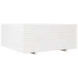 VidaXL Pflanzgefäß 110x110x49,5 cm massives Kiefernholz weiß