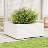 VidaXL Pflanzgefäß 110x110x49,5 cm massives Kiefernholz weiß