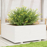VidaXL Pflanzgefäß 110x110x49,5 cm massives Kiefernholz weiß