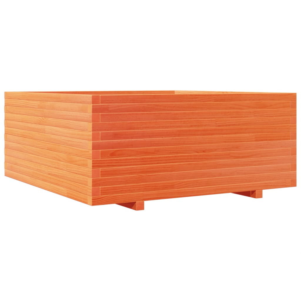 VidaXL Pflanzgefäß 110 x 110 x 49,5 cm, massives Kiefernholz, braun gewaschen