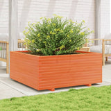 VidaXL Pflanzgefäß 110 x 110 x 49,5 cm, massives Kiefernholz, braun gewaschen