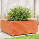 VidaXL Pflanzgefäß 110 x 110 x 49,5 cm, massives Kiefernholz, braun gewaschen