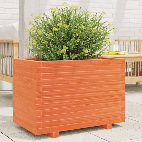 VidaXL Pflanzgefäß 70 x 40 x 49,5 cm, massives Kiefernholz, braun gewaschen