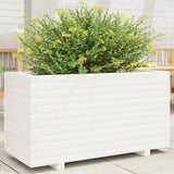 VidaXL Pflanzgefäß 90x40x49,5 cm massives Kiefernholz weiß