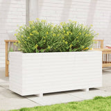 VidaXL Pflanzgefäß 110x40x49,5 cm massives Kiefernholz weiß