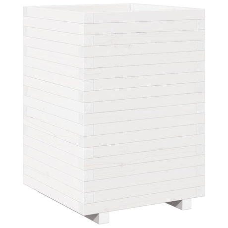 Vidaxx Pflanzgefäß 50x50x72,5 cm massives Kiefernholz weiß