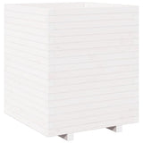 VidaXL Pflanzgefäß 60x60x72,5 cm massives Kiefernholz weiß