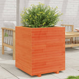 VidaXL Pflanzgefäß 60x60x72,5 cm massives Kiefernholz, braun gewaschen