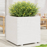 VidaXL Pflanzgefäß 70x70x72,5 cm massives Kiefernholz weiß