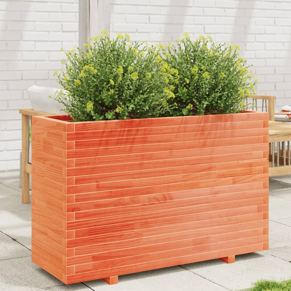 VidaXL Pflanzgefäß 110 x 40 x 72,5 cm, massives Kiefernholz, braun gewaschen