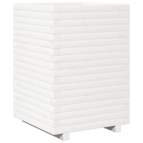 VidaXL Pflanzgefäß 50x50x72 cm massives Kiefernholz weiß