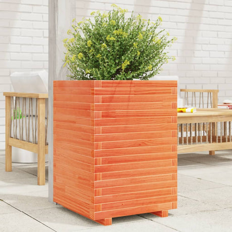 Vidaxx Pflanzgefäß 50x50x72 cm massives Kiefernholz, braun gewaschen