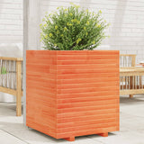 VidaXL Pflanzgefäß 60x60x72 cm massives Kiefernholz, braun gewaschen
