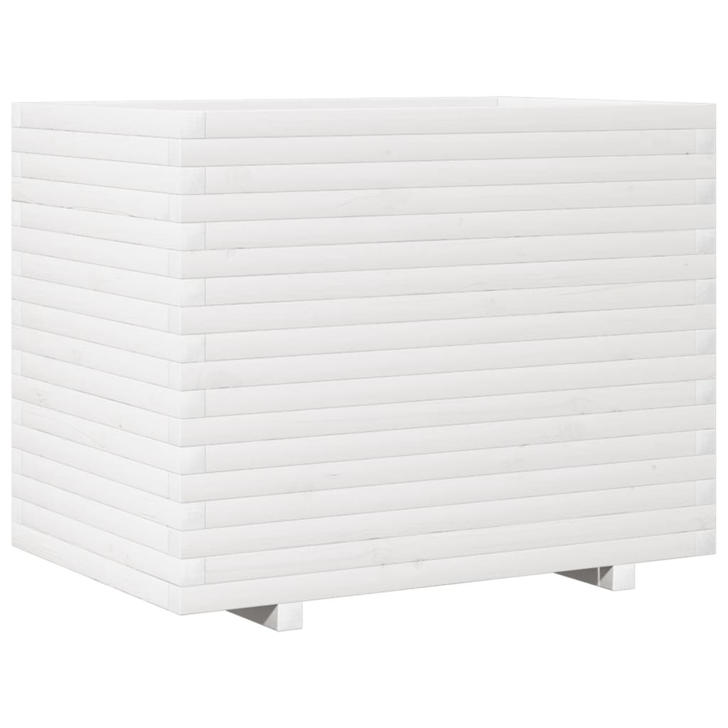 VidaXL Pflanzgefäß 90x60x72 cm massives Kiefernholz weiß