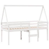 Vidaxl hoogslaper met dak massief grenenhout wit 90x190 cm