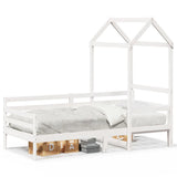 Vidaxl slaapbank met bedhuis 80x200 cm massief grenenhout wit