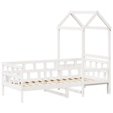 Vidaxl slaapbank met bedhuis 80x200 cm massief grenenhout wit