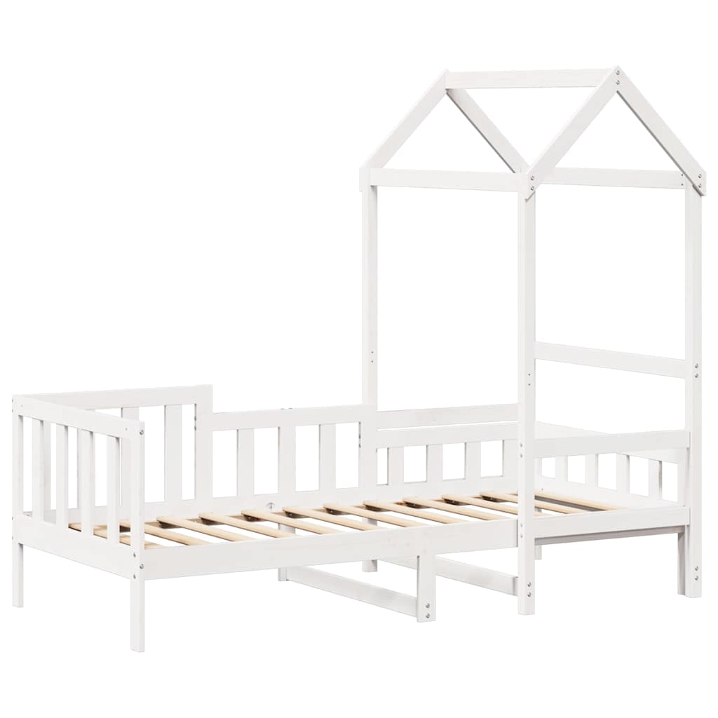 Vidaxl slaapbank met bedhuis 80x200 cm massief grenenhout wit