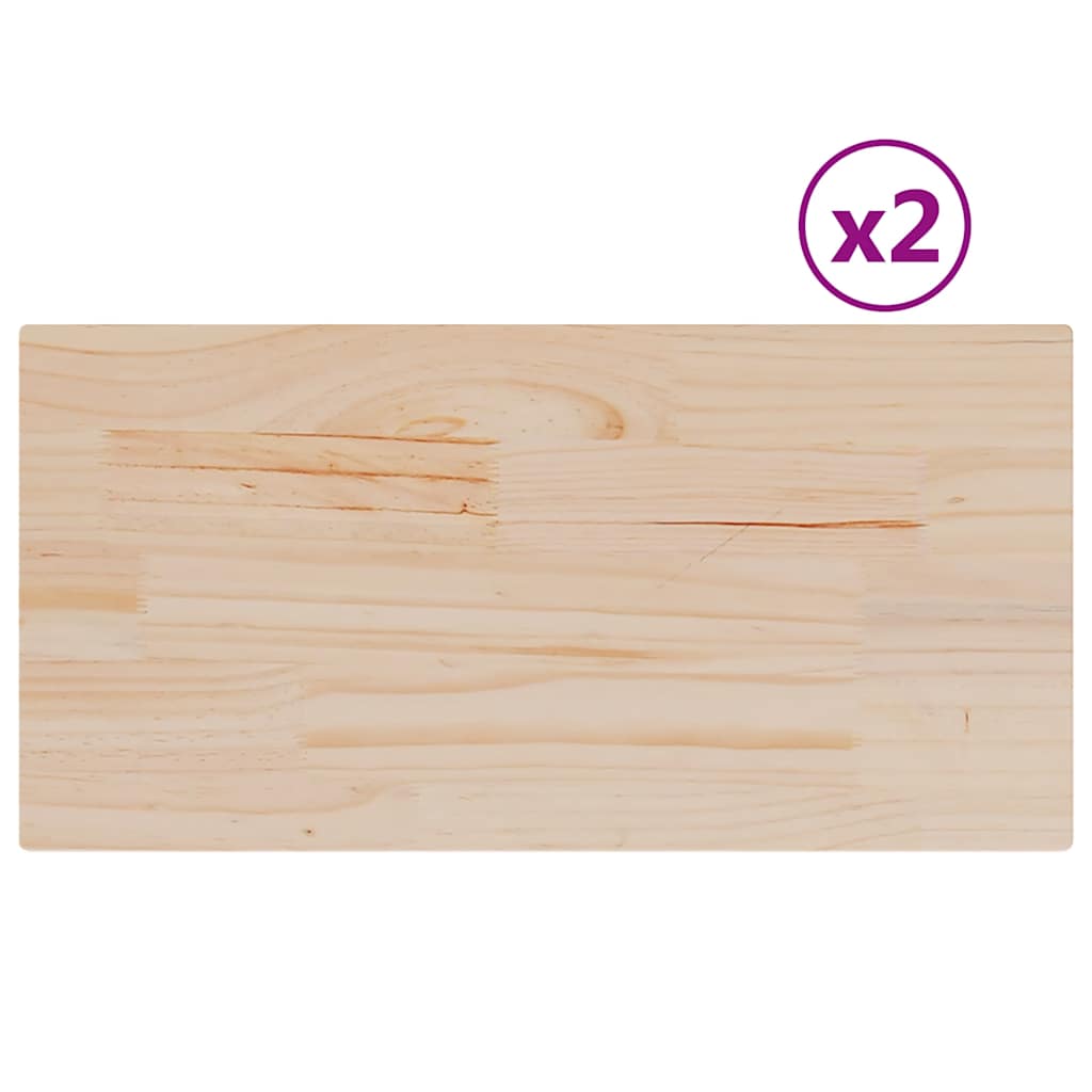 Vidaxl tafelbladen 2 st rechthoekig 60x30x1,7 cm massief grenenhout