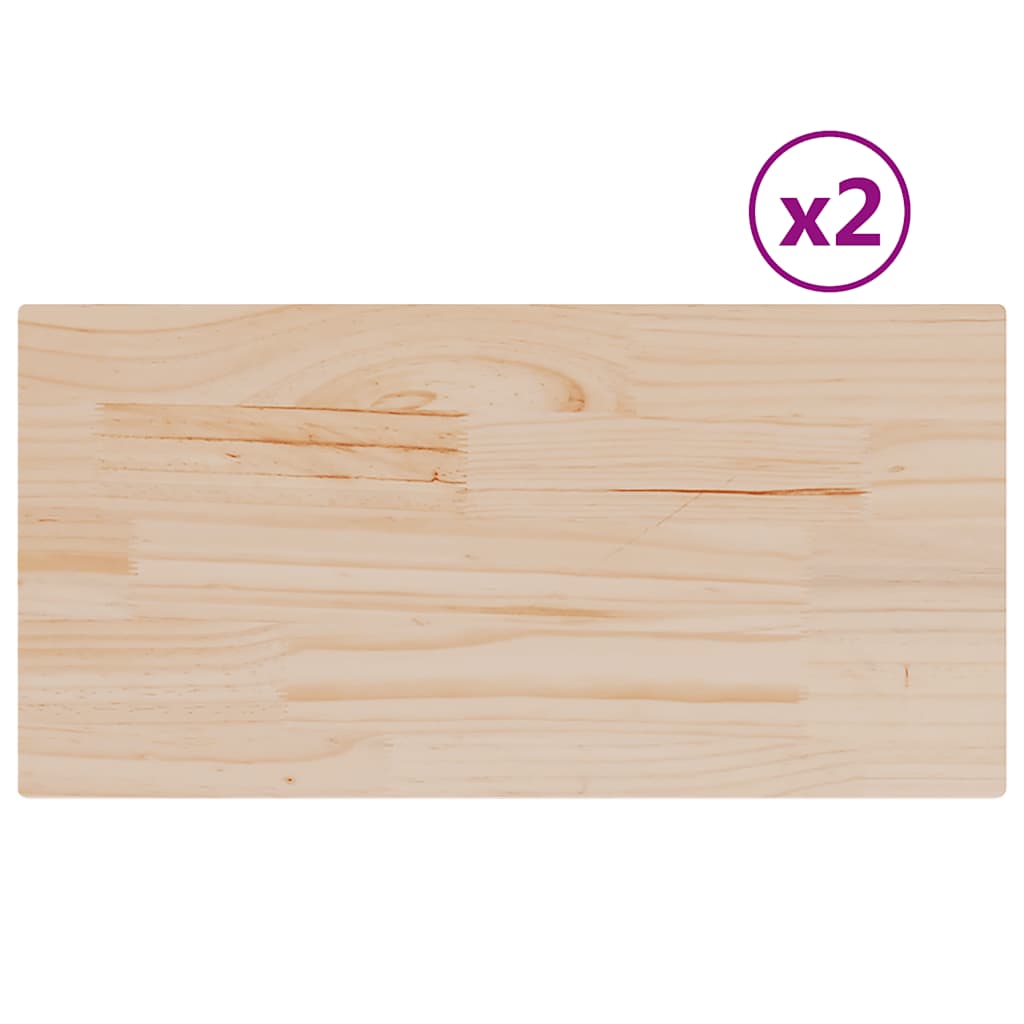 Vidaxl tafelbladen 2 st rechthoekig 80x40x1,7 cm massief grenenhout