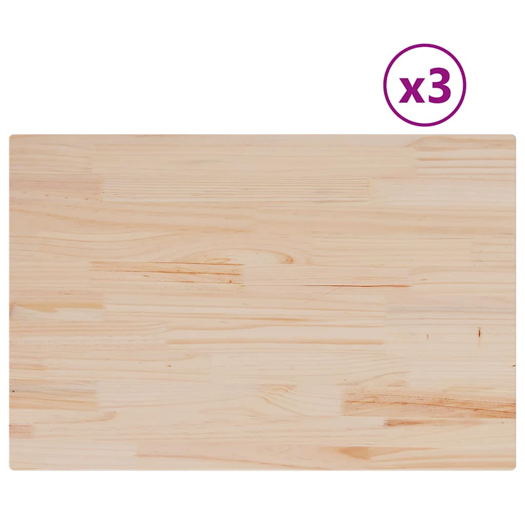 Vidaxl tafelbladen 3 st rechthoekig 80x53x2,5 cm massief grenenhout