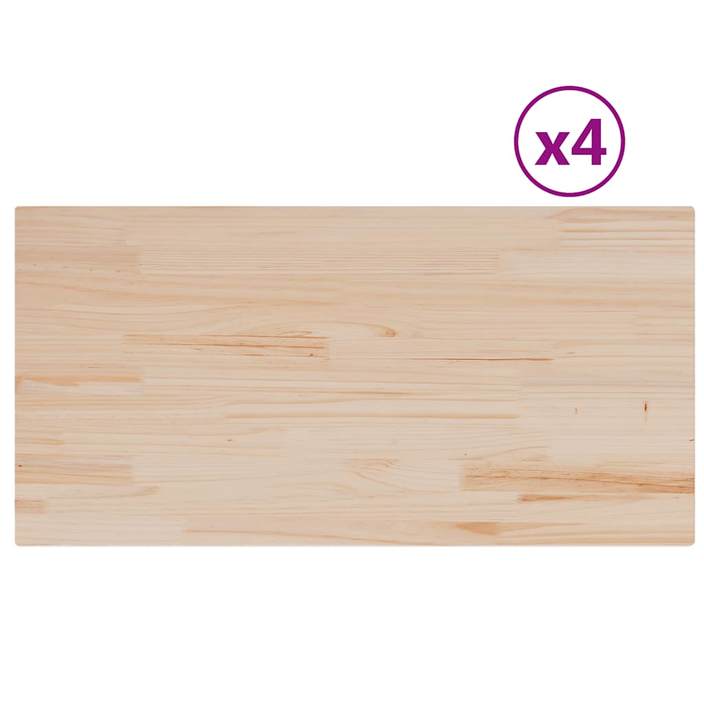 Vidaxl tafelbladen 4 st rechthoekig 100x50x2,5 cm massief grenenhout
