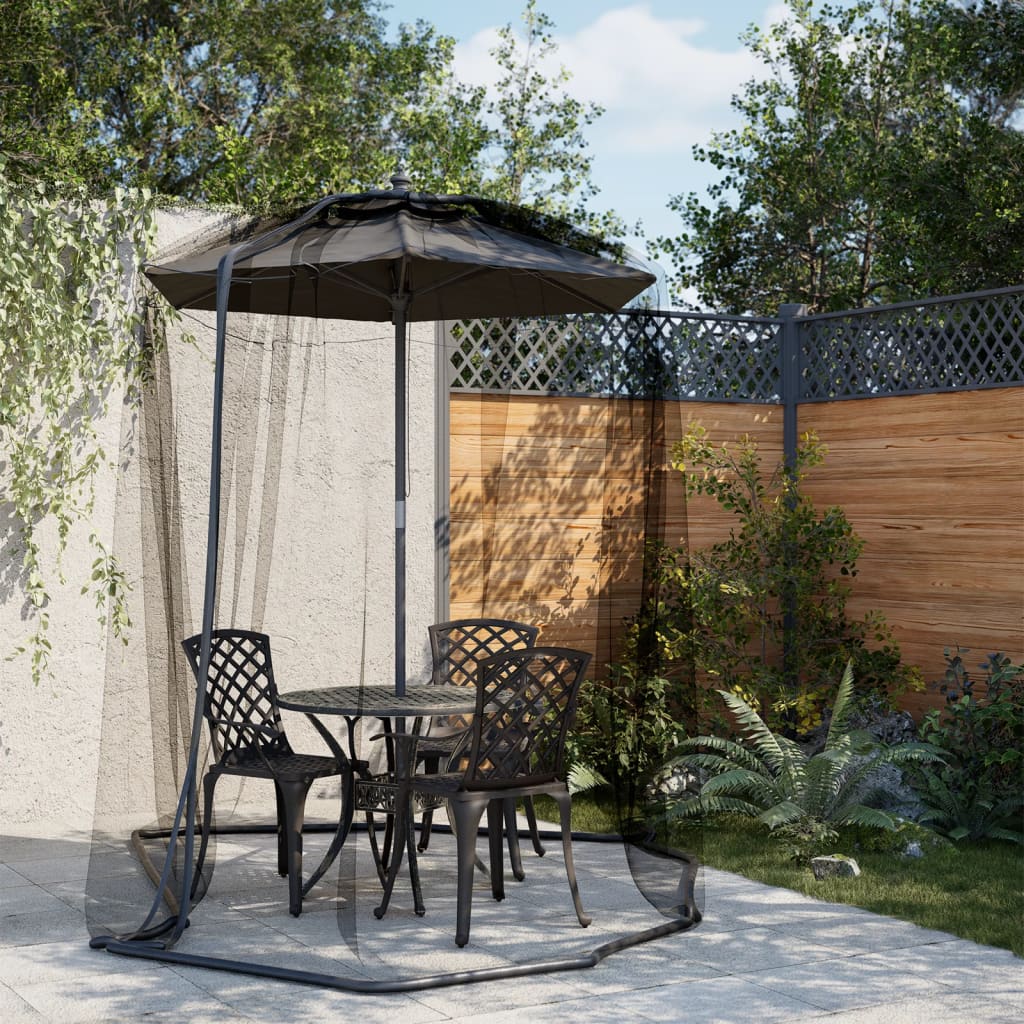 VidaXL Moskitonetz für Regenschirm 220 Mesh φ300x230 cm schwarz