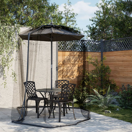 VidaXL Moskitonetz für Regenschirm 220 Mesh φ300x230 cm schwarz