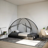 VidaXL Moskitonetz mit Türen Mongolia 220 Mesh 200x120x130 cm Schwarz