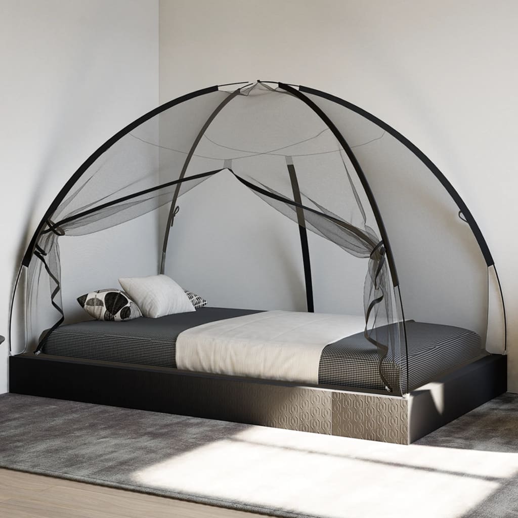 VidaXL Moskitonetz mit Türen Mongolia 220 Mesh 200x120x130 cm Schwarz
