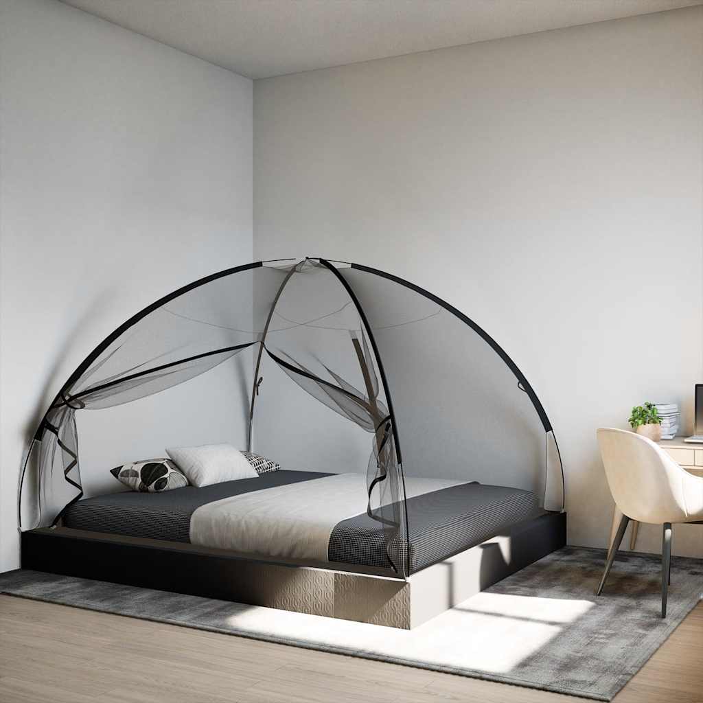 VidaXL Moskitonetz mit Türen Mongolia 220 Mesh 200x180x135 cm Schwarz