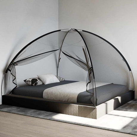 Vidaxx Moskitonetz mit Türen Mongolei 220 Mesh 200x180x135 cm schwarz