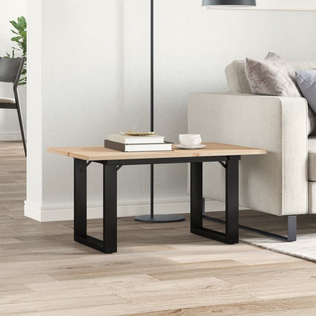 Vidaxl salontafel o-frame 80x50x40 cm massief grenenhout en staal